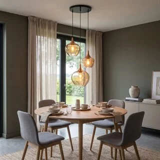 Hanglamp Fresu 3-lichts amber