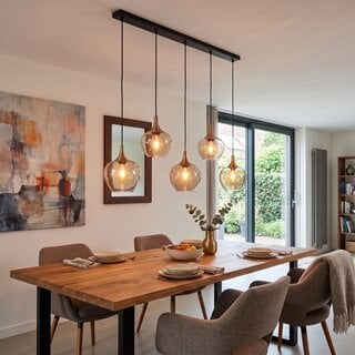 Hanglamp Fresu 5-lichts Balk Brons