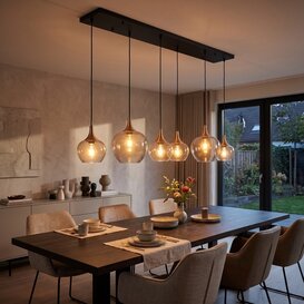 Hanglamp Fresu 6-lichts Brons