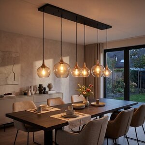 Freelight Hotel Chique hanglamp Fresu 6-lichts Brons