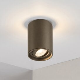 Opbouwspot Viggo 1-lichts Anodic brown kantelbaar
