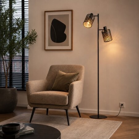 ETH Moderne Vloerlamp Laser 2-lichts zwart goud