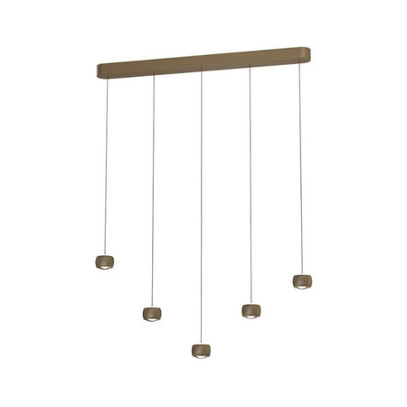 Freelight Modern industriële hanglamp Cosmo 5-lichts op balk brons