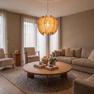 ETH Landelijk Japandi hanglamp Jessica 1-lichts small oak