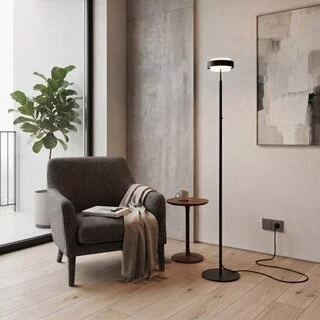 Vloerlamp Puleggia 1-lichts zwart