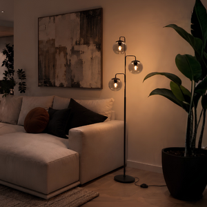 Steinhauer Moderne vloerlamp Bollique 3-lichts smoke