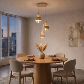 Hanglamp Marrone 3-lichts getrapt zand