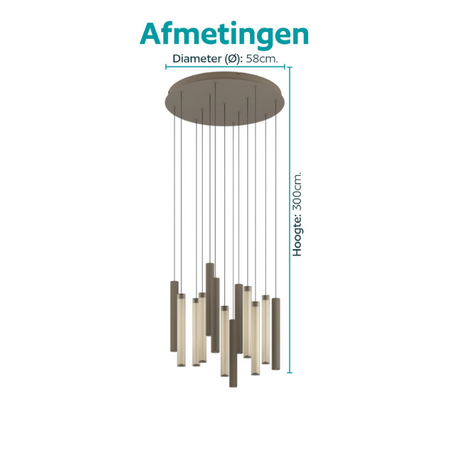 Stars of Light Modern hotel chique hanglamp Clares 13-lichts brons