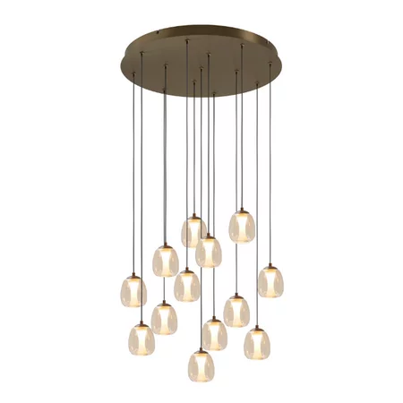 Stars of Light Moderne hotel chique hanglamp Ferro 13-lichts brons