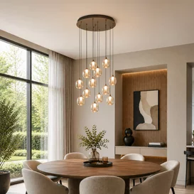 Hanglamp Ferro 13-lichts brons