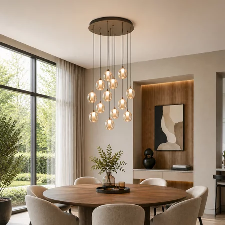 Stars of Light Moderne hotel chique hanglamp Ferro 13-lichts brons