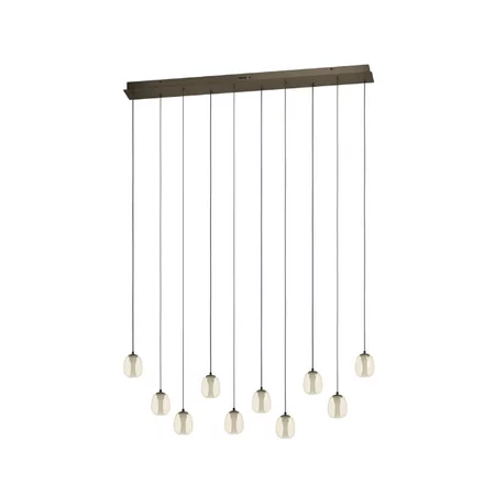 Stars of Light Moderne hotel chique hanglamp Ferro 10-lichts op balk brons