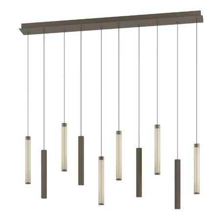 Stars of Light Moderne design hanglamp Clares 10-lichts op balk brons