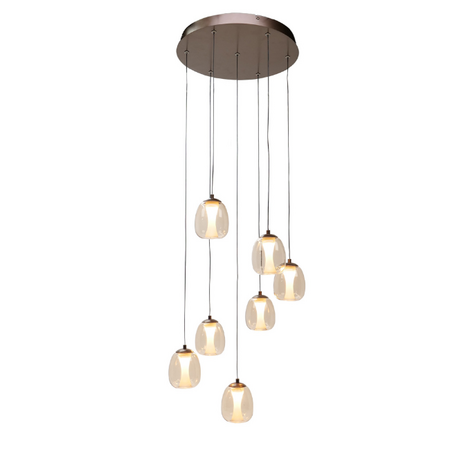 Stars of Light Moderne hotel chique hanglamp Ferro 7-lichts rond brons