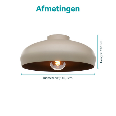 Stars of Light Moderne plafondlamp Mogano 1-lichts zand met bronzen binnenzijde