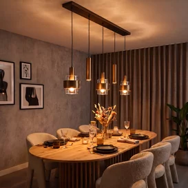 Hanglamp Marrone 5 lichts brons