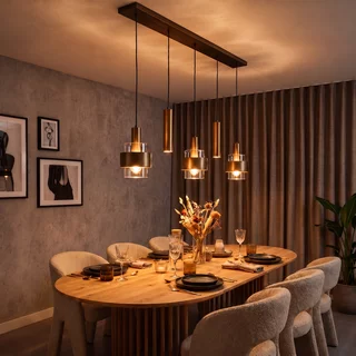 Hanglamp Marrone 5 lichts brons