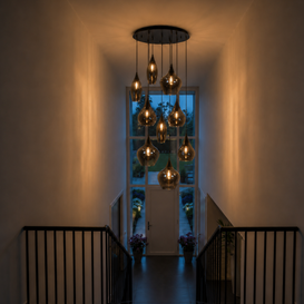 Hanglamp Cambio 9-lichts getrapt Smoke