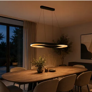 Hanglamp Ascoli ovaal zwart goud