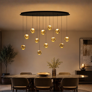 Hanglamp Melina 12-lichts goud