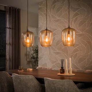 Hanglamp Clasi 3-lichts amber glas