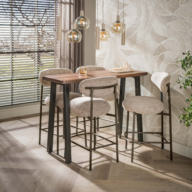 Bartafel Kian 130 cm massief acacia bruin