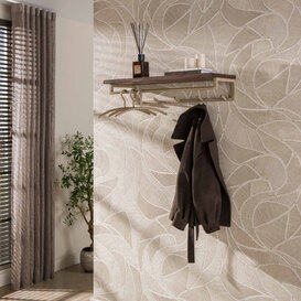Kapstok Dune 5 haken met hoedeplank beige