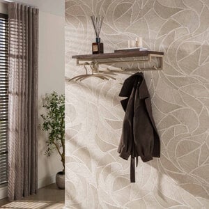 BelaLuz Modern landelijke beige kapstok Dune 5 haken met hoedenplank