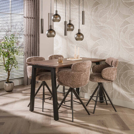 BelaLuz Hotel chique barstoel Ridge Hoven champagne met brons onderstel