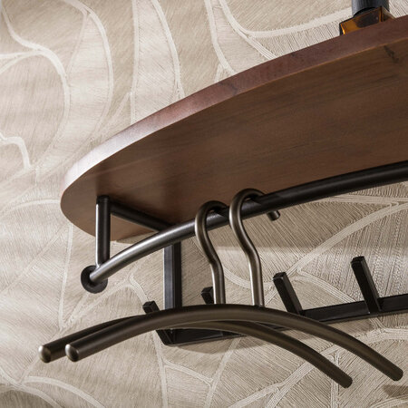 BelaLuz Moderne kapstok Curve 8 haken ovaal hoedenplank bruin