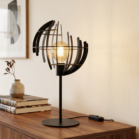 Ztahl Industriële Design tafellamp Terra 1-lichts 65 cm zwart