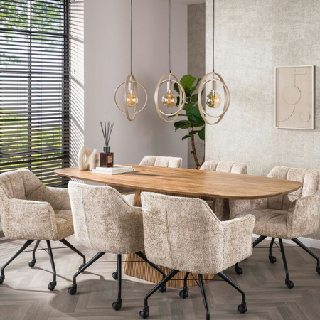 BelaLuz Modern Scandinavische hanglamp Ozon 3-lichts beige