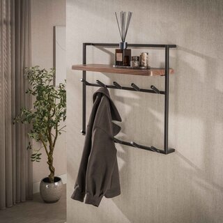 Kapstok Como 12 haken massief acacia hout bruin