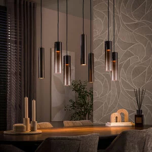 BelaLuz Hanglamp Luce 7-lichts bruin met bruin glas