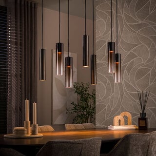 Hanglamp Luce 7-lichts bruin
