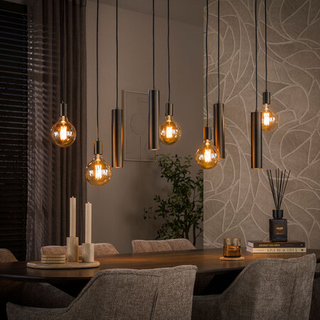 BelaLuz Hanglamp Brisa 9-lichts bruin met kokers