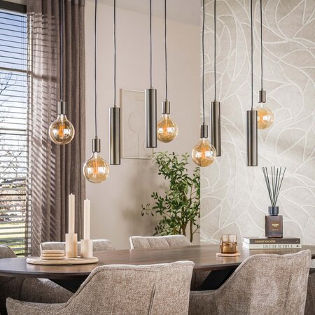 BelaLuz Hanglamp Brisa 9-lichts bruin met kokers