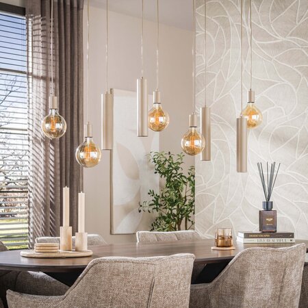 BelaLuz Hanglamp Brisa 9-lichts beige met kokers