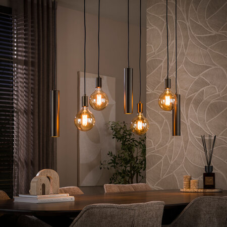 BelaLuz Hanglamp Brisa 7-lichts bruin met kokers