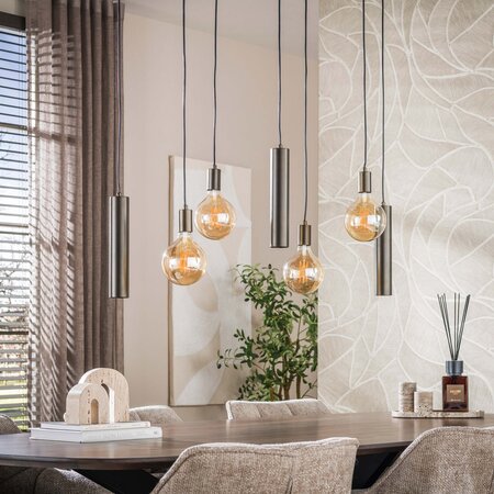 BelaLuz Hanglamp Brisa 7-lichts bruin met kokers