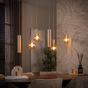 BelaLuz Hanglamp Brisa 7-lichts beige met kokers