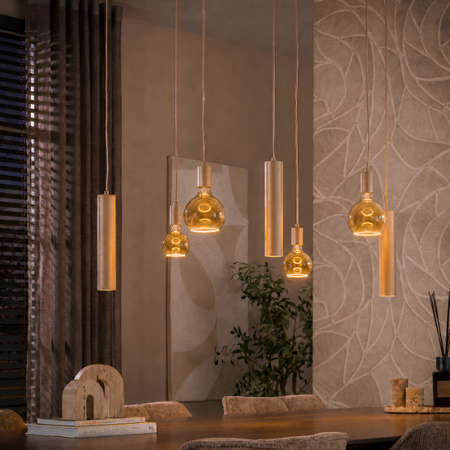 BelaLuz Hanglamp Brisa 7-lichts beige met kokers