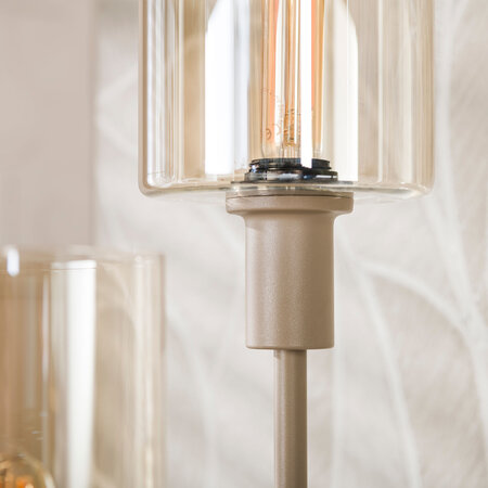 BelaLuz Vloerlamp Calore getrapt 3-lichts beige amber glas