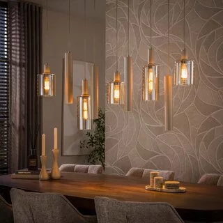 Hanglamp Calore 9-lichts beige