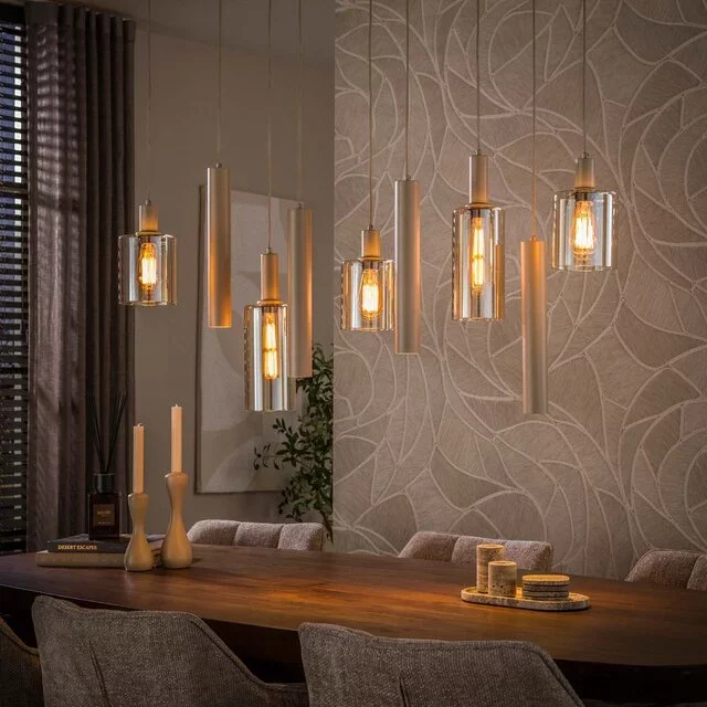 Hanglamp Calore 9-lichts beige
