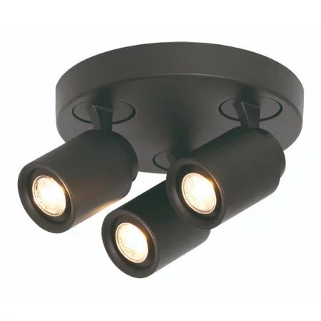 Freelight Moderne opbouwspot Razza 3-lichts rond zwart