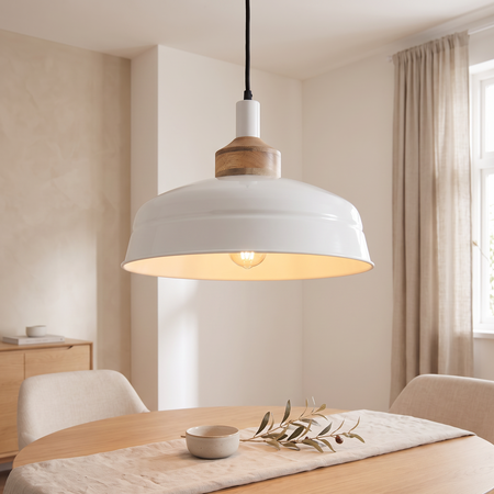 BelaLuz Landelijke hanglamp Helsinki Hout wit