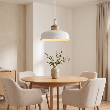 BelaLuz Landelijke hanglamp Helsinki Hout wit