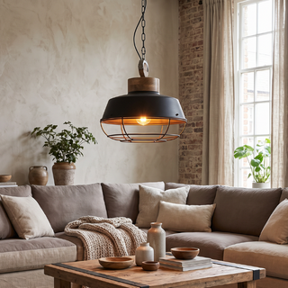 Hanglamp Mumbai Hout Zwart