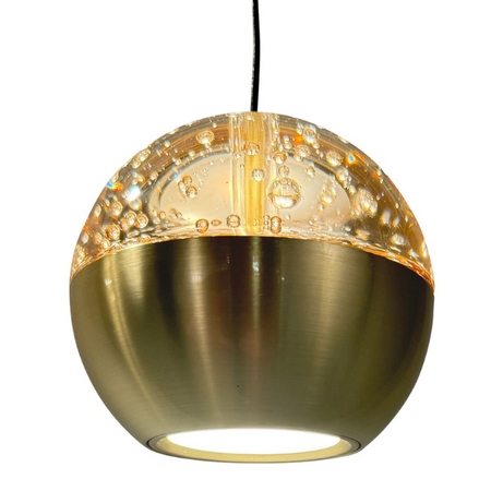 Steinhauer Hotel chique hanglamp Belluno 5-lichts getrapt goud en amber glas